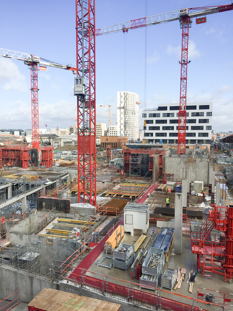 Vue d'ensemble du chantier de l'Humathèque Condorcet - mars 2019