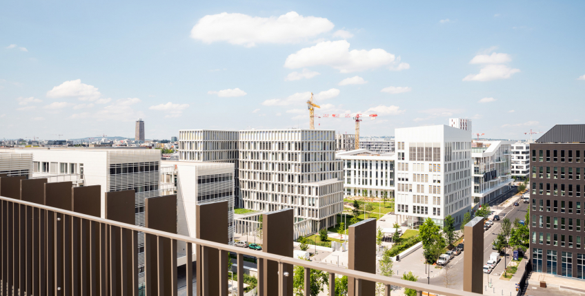 Le Campus Condorcet vu de la terrasse de l'EHESS